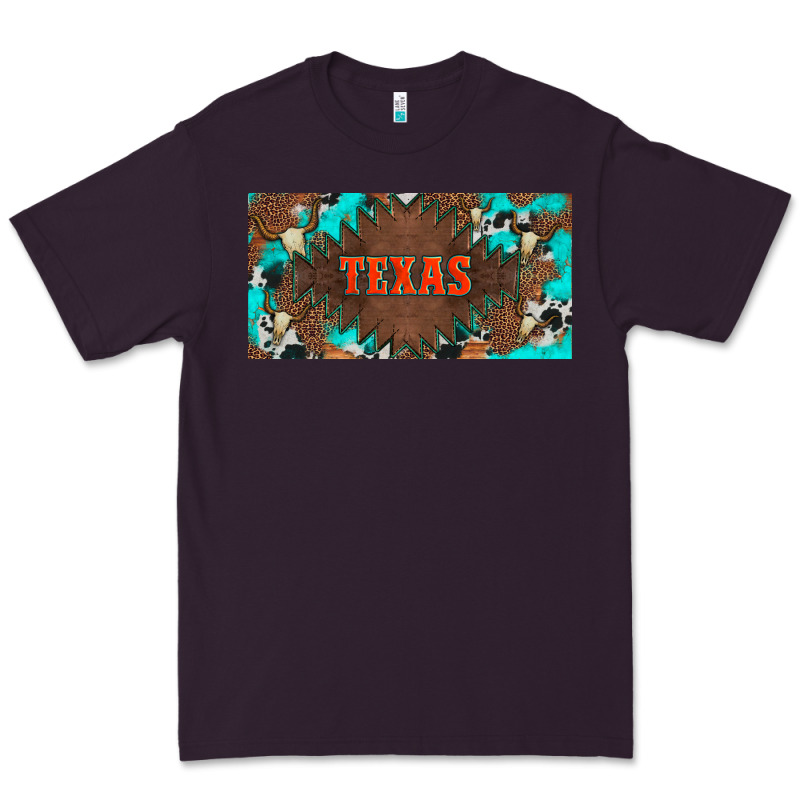 Western Texas And Bullskulls With Turquoise And Leopard Licanse Plate Premium Tee by Artiststas | Teevron
