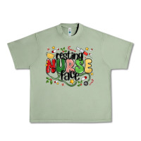 Oil Green resting nurse face Urban Heavy Tee - MaliasSmallBusiness