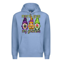 Colony Blue Mardi Gras with my gnomies Premium Hoodie - HowdyJamesFarm