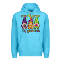 Ocean Blue Mardi Gras with my gnomies Premium Hoodie - HowdyJamesFarm