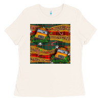 Bone christmas school bus seamless pattern Ladies Tee - BundleAndBundleShop