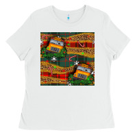 White christmas school bus seamless pattern Ladies Tee - BundleAndBundleShop