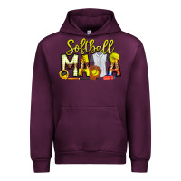Mauve Wine Softball Mama Urban Hoodie - CowhideDigitalArt