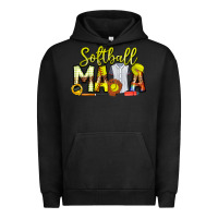 Pigment Black Softball Mama Urban Hoodie - CowhideDigitalArt