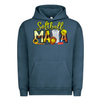 Pigment Midnight Navy Softball Mama Urban Hoodie - CowhideDigitalArt