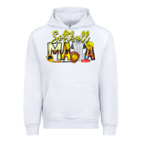 White Softball Mama Urban Hoodie - CowhideDigitalArt