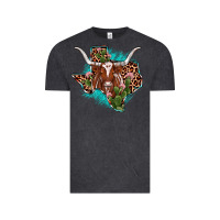 Vintage Black texas longhorn texas map Vintage Tee - JahusDesignShop