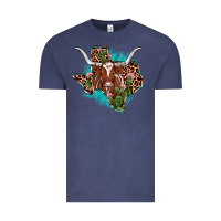 Vintage Denim texas longhorn texas map Vintage Tee - JahusDesignShop
