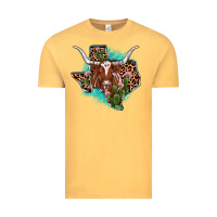 Vintage Mustard texas longhorn texas map Vintage Tee - JahusDesignShop