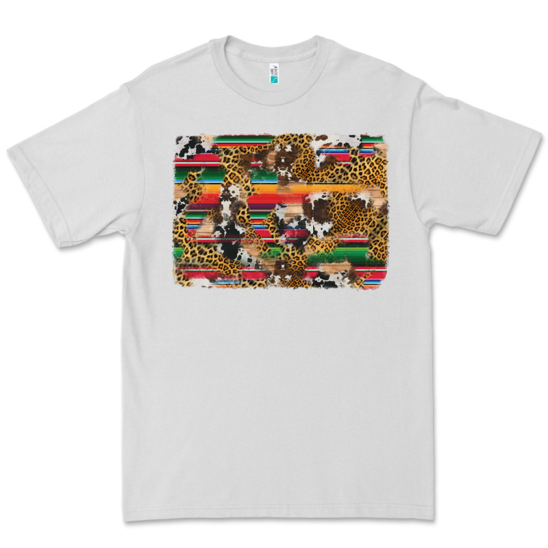 Western Serape Cowhide And Leopard Background Premium Tee by Artiststas | Teevron