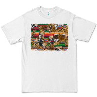 White western serape cowhide and leopard background Premium Tee - Artiststas