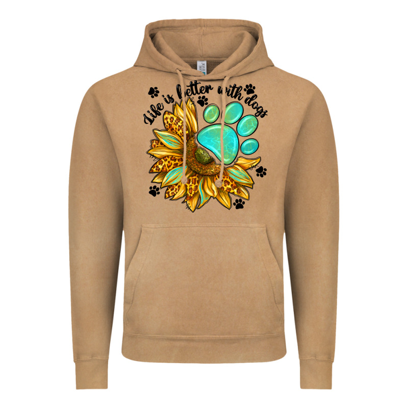 Life Is Better With Dogs Vintage Hoodie by NancyCooperArtShop | Teevron
