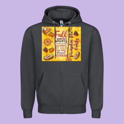 Pumpkin Pie And Family Zipper Hoodie Designed By Tumblerdesignbyshophia