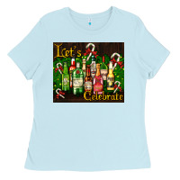 Baby Blue Christmas cocktail Ladies Tee - AdoDesignShop