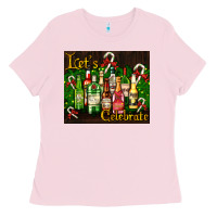 Bubblegum Pink Christmas cocktail Ladies Tee - AdoDesignShop