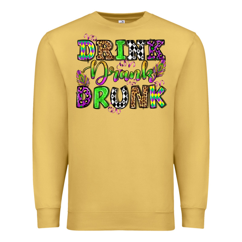 Drink Drank Drunk Mardi Gras Olivia Premium Sweatshirt by OliviaCreatesArt | Teevron