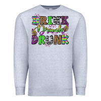 Heather Grey drink drank drunk mardi gras olivia Premium Sweatshirt - OliviaCreatesArt