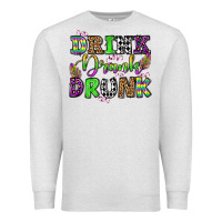 Oatmeal Heather drink drank drunk mardi gras olivia Premium Sweatshirt - OliviaCreatesArt