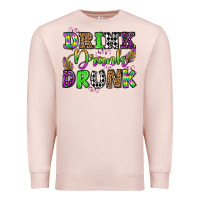 Pale Pink drink drank drunk mardi gras olivia Premium Sweatshirt - OliviaCreatesArt
