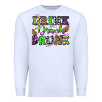 White drink drank drunk mardi gras olivia Premium Sweatshirt - OliviaCreatesArt