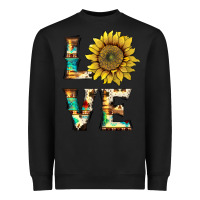 Black western love with sunflower Heavyweight Sweatshirt - Artiststas