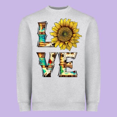 Western Love With Sunflower Heavyweight Sweatshirt Designed By Artiststas