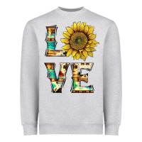 Heather Grey western love with sunflower Heavyweight Sweatshirt - Artiststas
