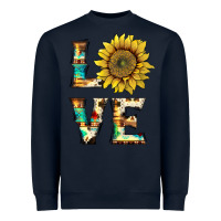 Navy western love with sunflower Heavyweight Sweatshirt - Artiststas