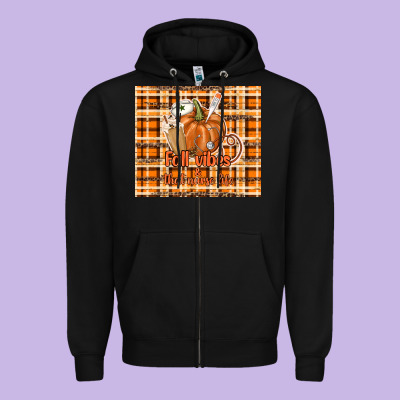 Fall Vibes And That Nurse Life Zipper Hoodie Designed By Tumblerdesignbyshophia