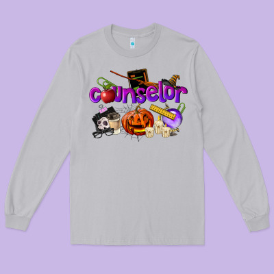 Counselor Halloween Long Sleeve Tee Designed By Lillyallendesigns