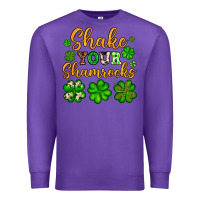 Purple St. Patrick's Shake your shamrocks Premium Sweatshirt - OliviaCreatesArt