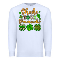 White St. Patrick's Shake your shamrocks Premium Sweatshirt - OliviaCreatesArt