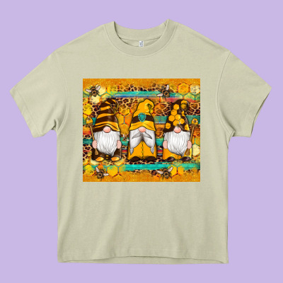 Western Bee Gnomes  Honeycomb  Leopard Turquoise Wooden Serape Heavy Core Tee Designed By Artiststas