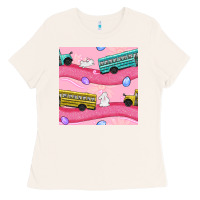 Bone easter school bus seamless pattern Ladies Tee - BundleAndBundleShop