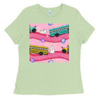 Matcha easter school bus seamless pattern Ladies Tee - BundleAndBundleShop
