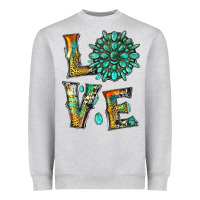 Heather Grey love with gemstone Heavyweight Sweatshirt - Artiststas