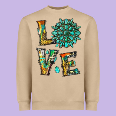 Love With Gemstone Heavyweight Sweatshirt Designed By Artiststas