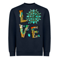 Navy love with gemstone Heavyweight Sweatshirt - Artiststas