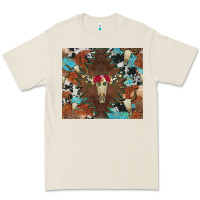 Bone western floral bullskull cowhide and leopard Premium Tee - Artiststas