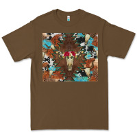 Cacao western floral bullskull cowhide and leopard Premium Tee - Artiststas