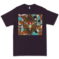 Plum western floral bullskull cowhide and leopard Premium Tee - Artiststas