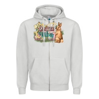Dove Grey Easter vibes Easter Day Zipper Hoodie - HowdyJamesFarm