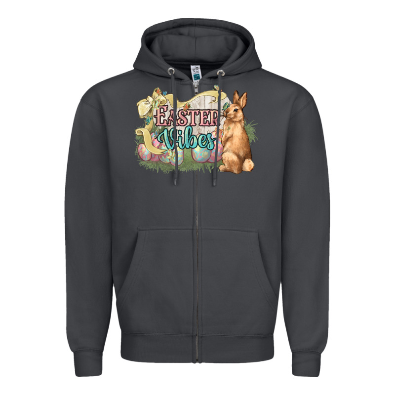 Easter Vibes Easter Day Zipper Hoodie by HowdyJamesFarm | Teevron