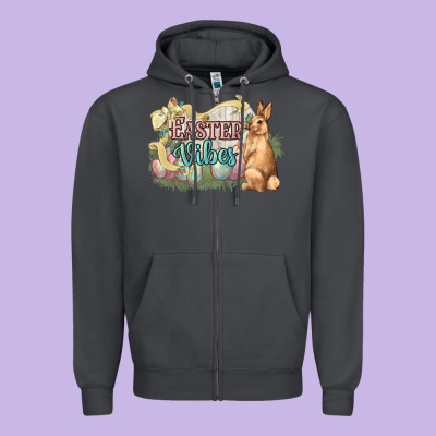 Easter Vibes Easter Day Zipper Hoodie Designed By Howdyjamesfarm