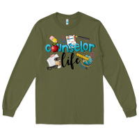 Army Green Counselor Life Long Sleeve Tee - LillyAllenDesigns