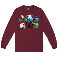 Burgundy Counselor Life Long Sleeve Tee - LillyAllenDesigns