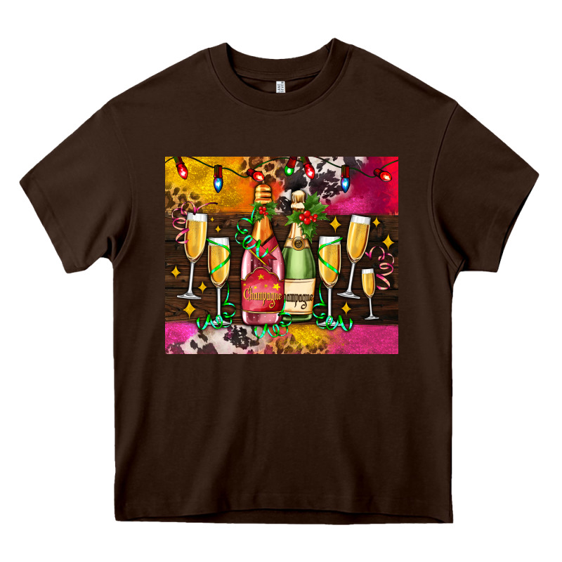 Christmas Champagne Bottles And Heavy Core Tee by AdoDesignShop | Teevron