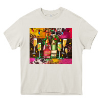 Cream Christmas champagne bottles and Heavy Core Tee - AdoDesignShop