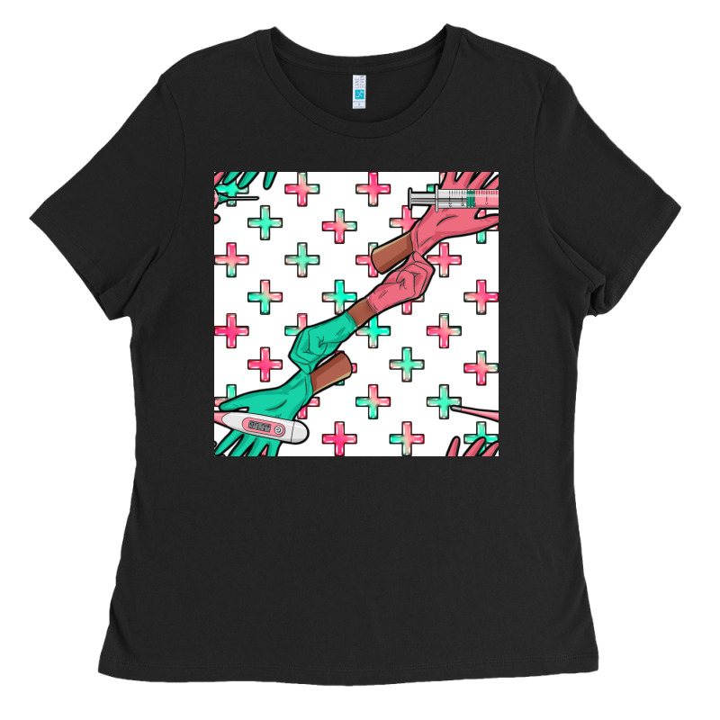 Nurse Gloves Seamless Pattern Ladies Tee by BundleAndBundleShop | Teevron