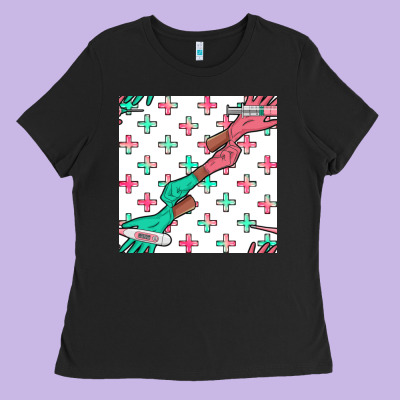 Nurse Gloves Seamless Pattern Ladies Tee Designed By Bundleandbundleshop